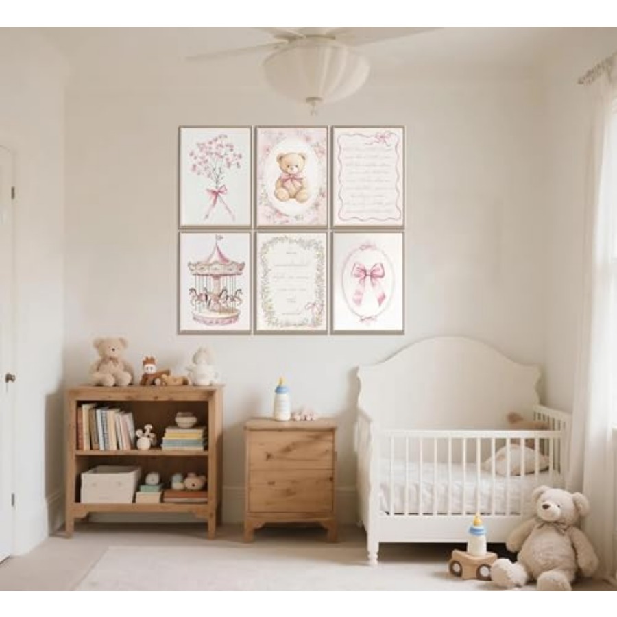 6pcs Pink Vintage Baby Girl Nu - Baby Nursery Vintage Decor ulasan dan harga