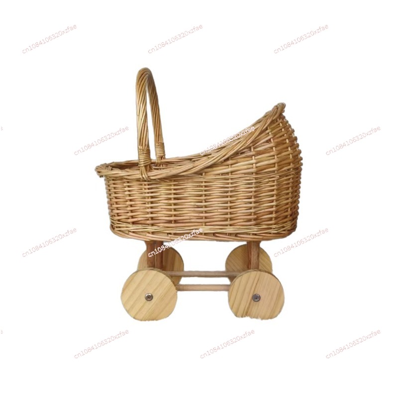 Handwoven Wicker Baby Bassinet - Baby Nursery Trolley ulasan dan harga