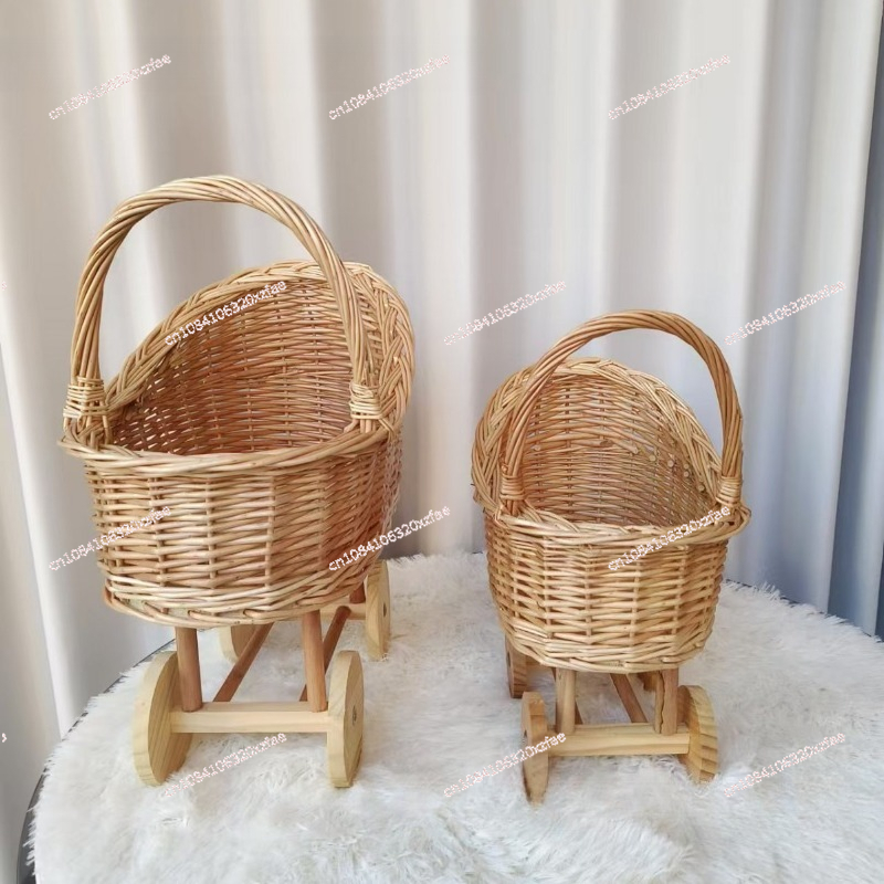 Handwoven Wicker Baby Bassinet - Baby Nursery Trolley ulasan dan harga