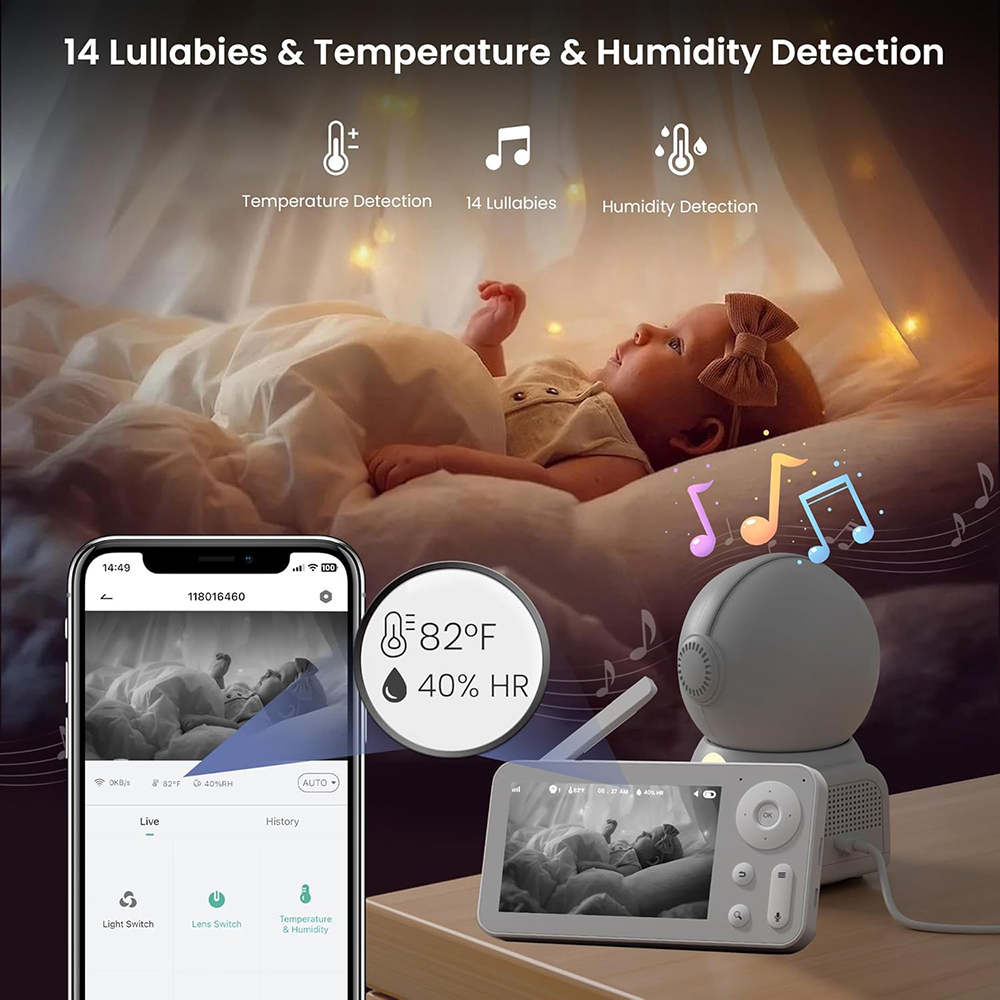 2K Baby Monitor with 2 Cameras - Baby Nursery Videos ulasan dan harga