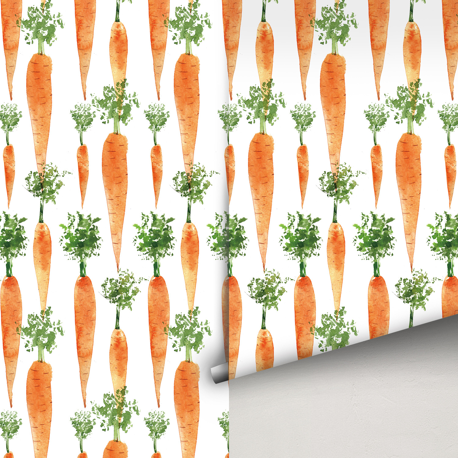 Cute Watercolor Carrots Wallpa - Baby Nursery Peel And Stick Wallpaper ulasan dan harga