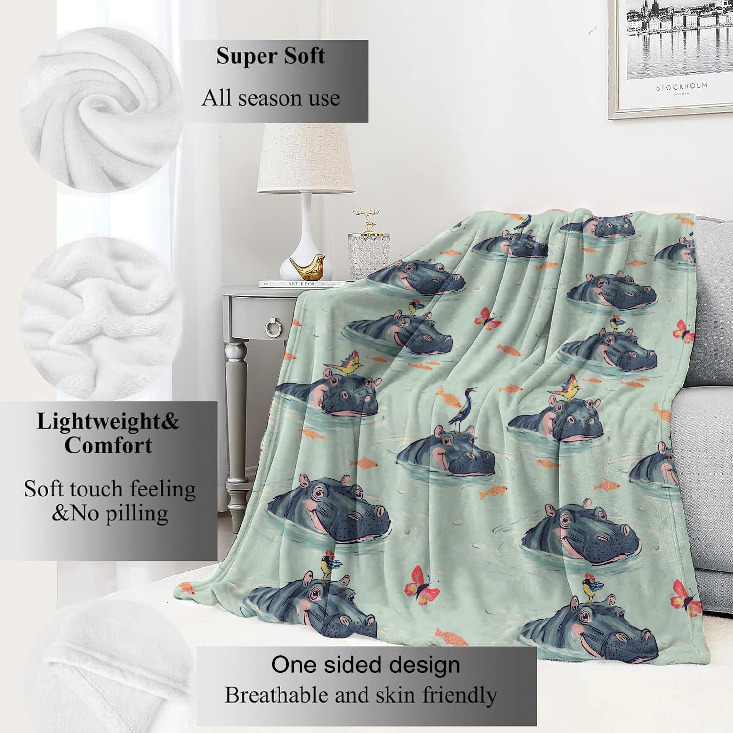 Adorable Hippopotamus Animal P - Baby Nursery Hospital ulasan dan harga