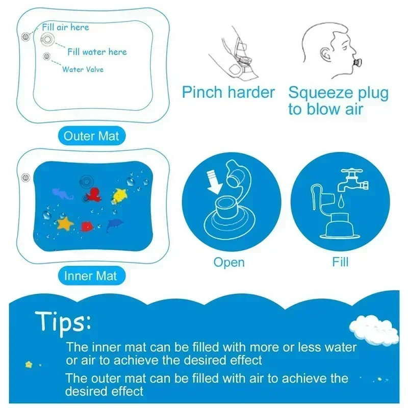 Baby Water Play Mat PVC Inflat - Baby Nursery Pillow ulasan dan harga