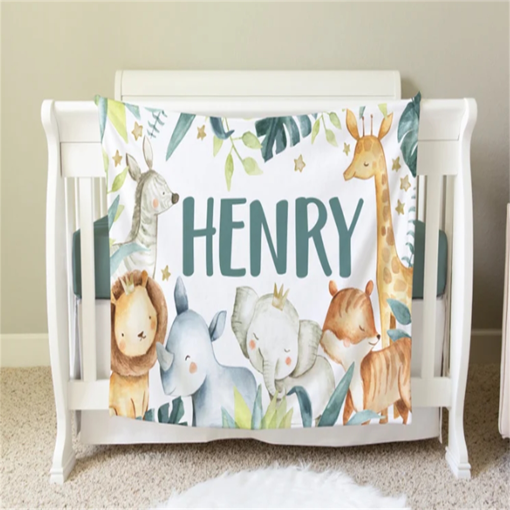 Safari Blanket, Personalized B - Baby Nursery Hospital ulasan dan harga