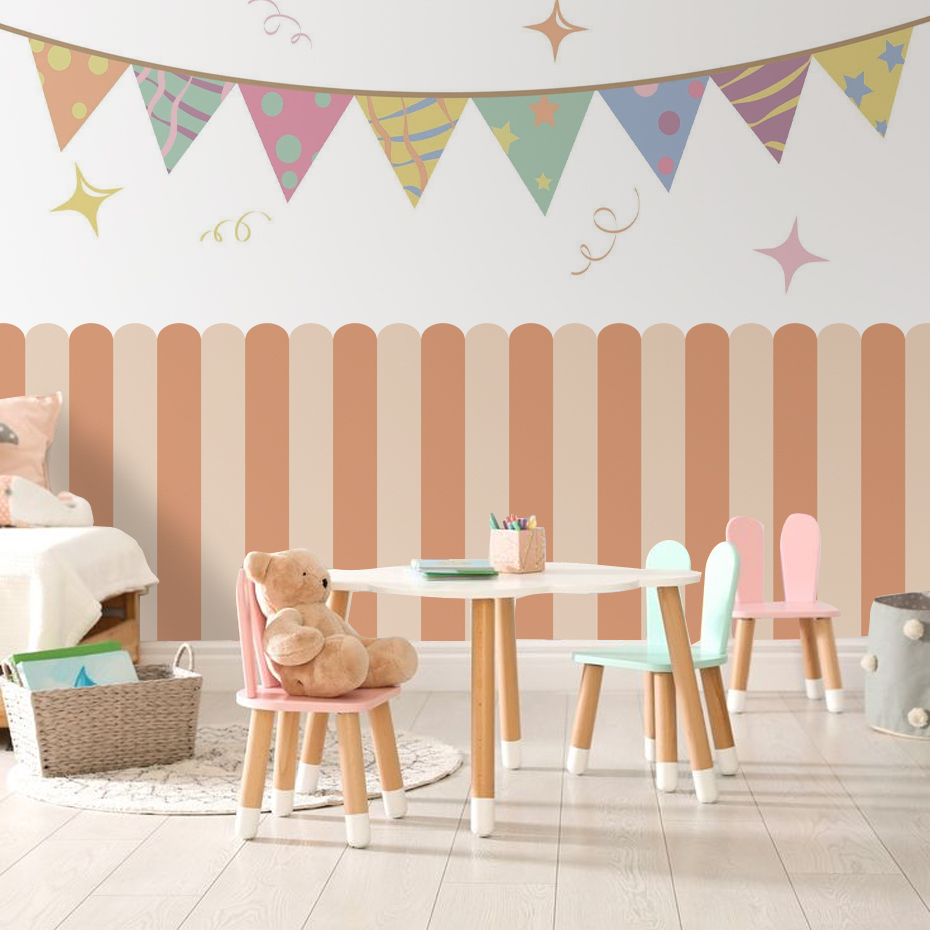 Multicolor Vertical Striped Ar - Baby Nursery Labels ulasan dan harga