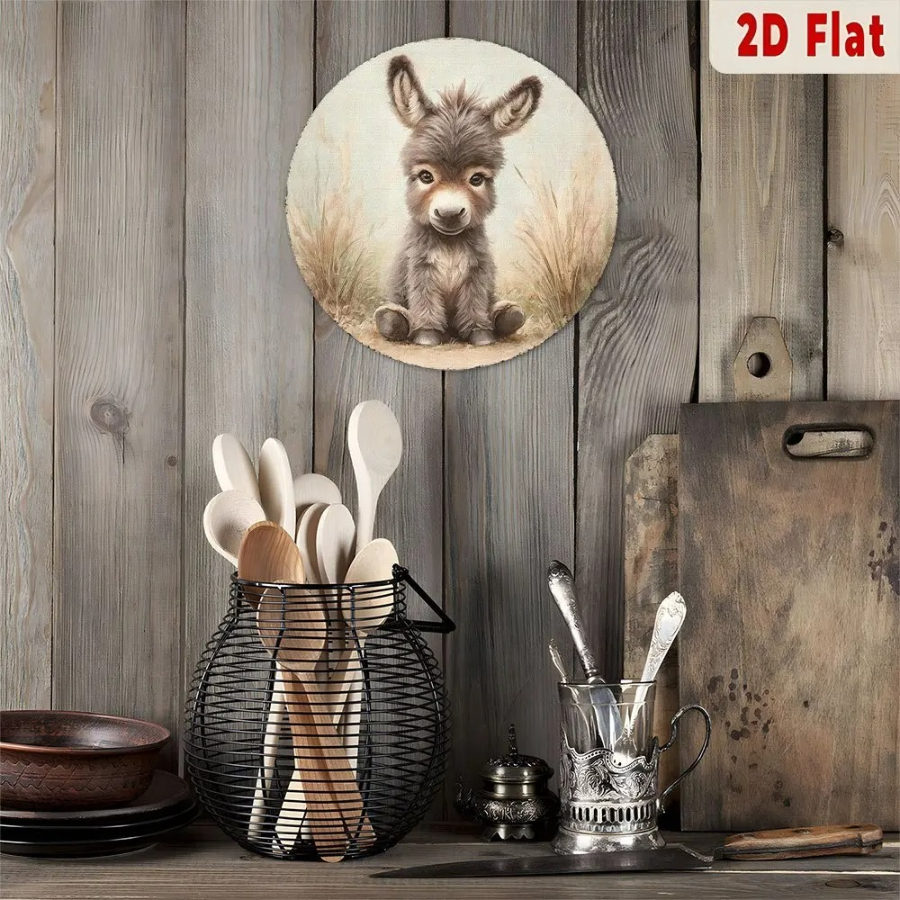 Vintage Baby Donkey Round Meta - Baby Nursery Vintage Decor ulasan dan harga
