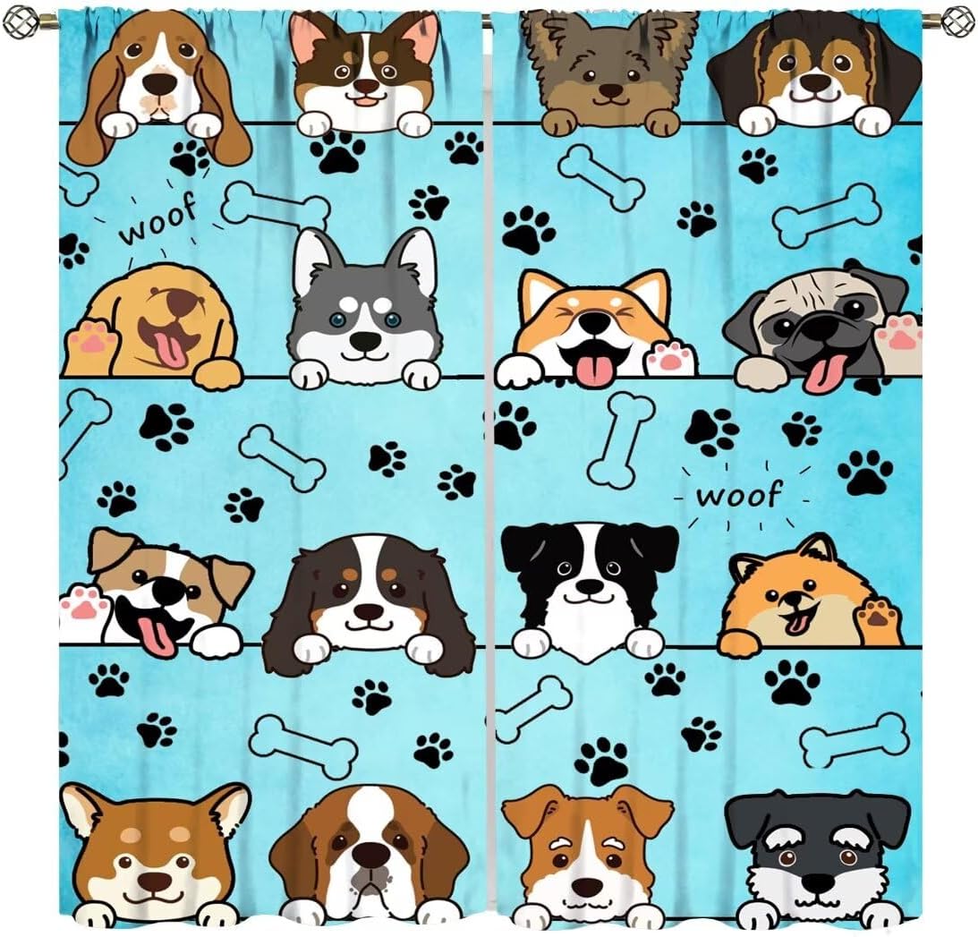 Cute Dog Curtains for Kids Gir - Baby Nursery Hospital ulasan dan harga