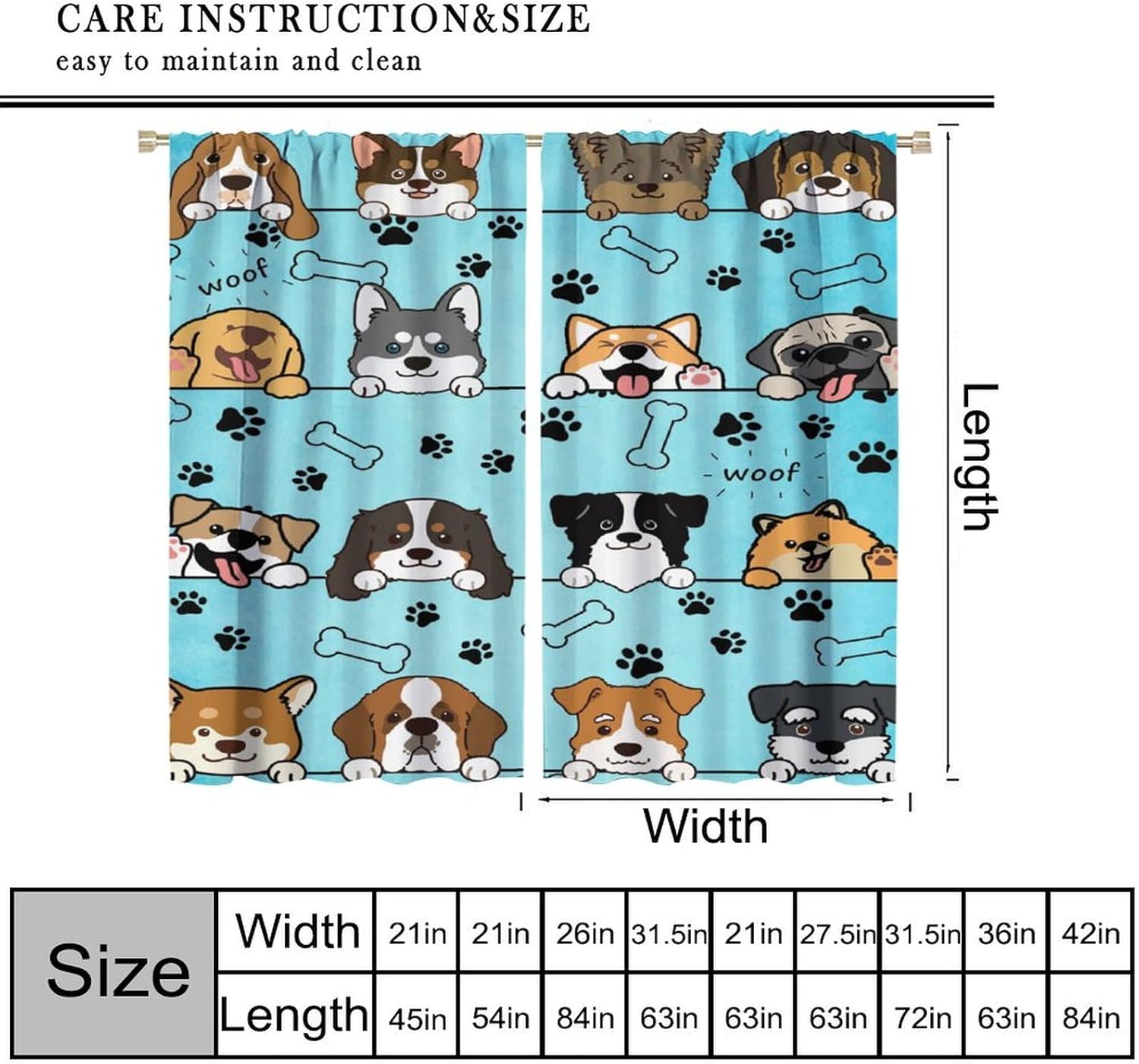 Cute Dog Curtains for Kids Gir - Baby Nursery Hospital ulasan dan harga