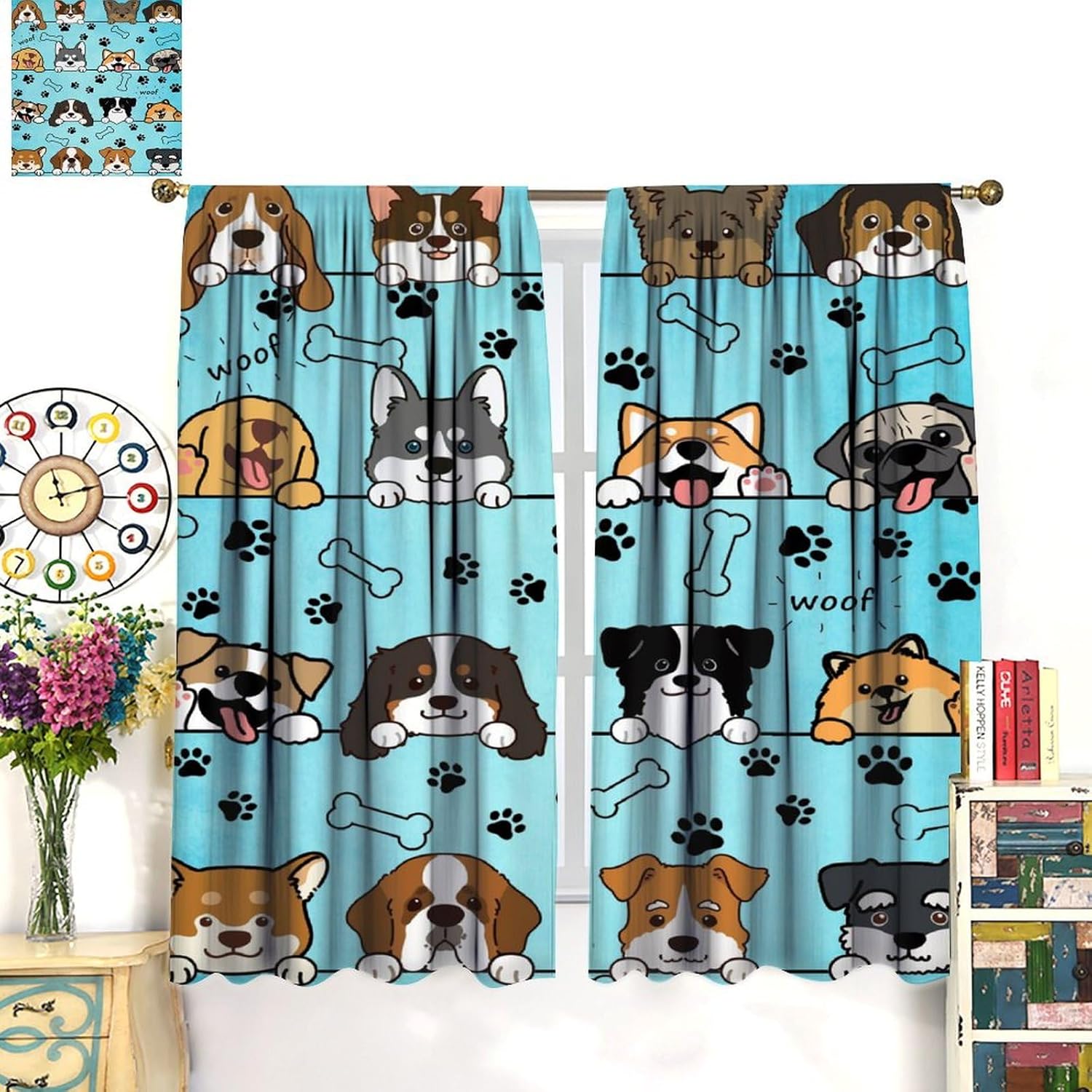 Cute Dog Curtains for Kids Gir - Baby Nursery Hospital ulasan dan harga